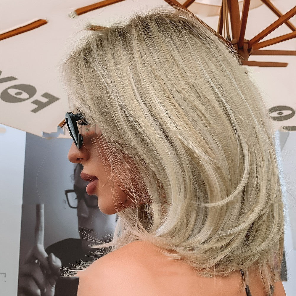 Full-head Wig Fashion Split Golden Hair Tail Wig For Women Full-head Wig Fashion Split Golden Hair Tail Wig For Women